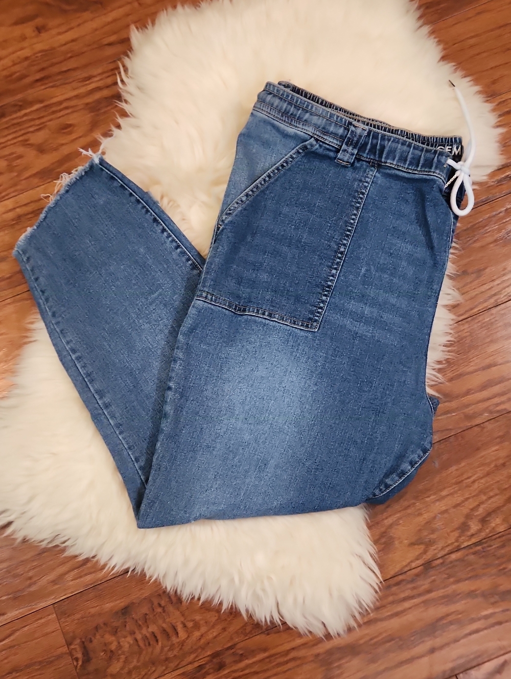 Gemma Rae Drawstring Waist Medium Wash Plus Size Jeans
